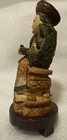 Vintage Chinese Resin Figurines Empress On Throne 9  Hand Painted Wooden Base