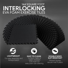 Balancefrom Fitness 144 Sq Ft Interlocking Eva Foam Exercise Mat Tiles  Black