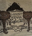 Vtg 1986 Handwoven Wool Rug Hanging Mount Kenya Safari Club Elephant African