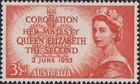 1953 Australian Coronation Mnh Side Tab Block 4x 3 1 2d Queen Elizabeth Stamps