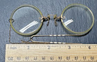 Antique Pince Nez 1 10 12k Gf Round Lens Glasses With Hairpin M303