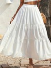 Womens Plus Boho 3 Tiered Long Maxi Flare Skirt 4xl