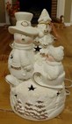 Vtg Jcpenny Home Snowman Ivory Porcelain Bisque Accent Light 9 