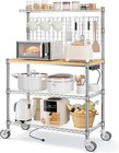 Bakers Rack With Power Outlet   Storage  36 Inch Microwave Stand Kitchen Cart   