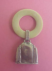 Vintage Baby Rattle Sterling  Round Teething Handle  3  Total Long