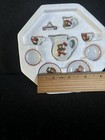 Vintage Reutter Porcelain Miniature Tea Set Pitcher Cup Saucer Plate Creamer