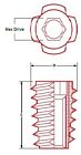 E-z Lok 1 4-20 X 20mm Die Cast Zinc Hex-drive Threaded Insert For Wood  50 Pcs 