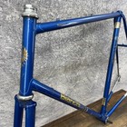 Vintage Bianchi Road Bike Frame 63cm Blue Lugged Steel Crmo 126mm 1980s