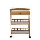 Bamboo Home Rolling Kitchen Trolley W  Storage Drawer Stand 3 Tiers Shelves Cart