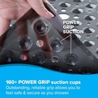 Large Non-slip Shower Mat With Drain Holes  Black Square Shower Mat