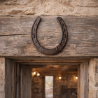 Large Cast Iron Rustic Lucky Horseshoe Decorative Brown Western Decor 6 5 X 6 In