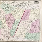 1871  Cherry Hill - Pine  Township Plat Map Pennsylvania  Original  22x14 