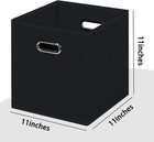 Foldable Storage Cubes Bins Fabric Storage Box Cubes Organizer Baskets Black