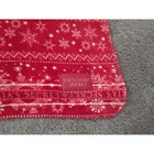 Victoria s Secret Plush Throw Blanket Red White Snowflake Sherpa Christmas