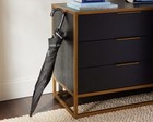 The Ritz Carlton Hotel Classic Black Umbrella Memorable Blue Wood Curved Handle