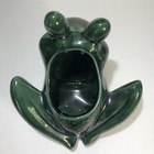 Vtg Hull Pottery Usa Large Ceramic Big Eyed Frog Planter F70 Green Drip Glaze
