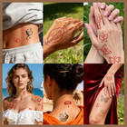 20 Sheets Tattoo Henna Stencils Kit  210pcs Temporary Tattoos Stencil For Women