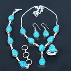 Santa Rosa Turquoise 925 Sterling Silver Pear Necklace  Bracelet  Ring  Earring