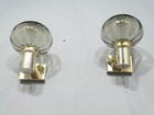 Two Wall Lamps 60s Years Nickel Smoke Glass