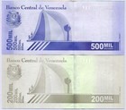 10 Venezuela Banknotes- 5 X 1 Million  5 X 500000  500 000  Bolivares-unc