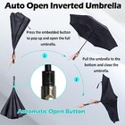 Lflfwy Inverted Reverse Upside Down Umbrella Windproof Strong - 49 Inch