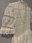 Miss Quality Size 8 Vintage Girls Dress White Lace   White Pearl Beads