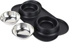 Stainless Steel Pet Dog Cat Bowl Non-skid Non-spill Silicone Mat Food water Dish
