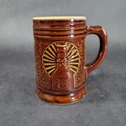 Vintage Stoneware Pottery Sweet Adeline 3-2 Beer Mug Stein 4 75  Brown Glaze