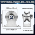 Groove Pulley Wheel For Rope Wall Mounted 2 Pack Stainless Steel Super Silent