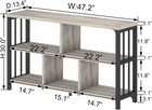 Industrial Horizontal Bookshelf  Modern 5 Cube Storage Organizer Open Shelf  Low