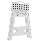 1 Step 16 In white Plastic Step Stool   2 33 Ft reach Height  300 Lb load Capaci