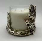 Bath   Body Works Bbw Gold Leaves   Branch 3 Wick Candle Holder Metal Detailed