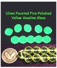 Free Shipping   - 300 Pcs 12mm Fire-polished Yellow Vaseline uranium Glass Beads