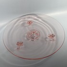 Pretty Vintage Depression Era Pink Glass Footed Cake Plate   9 1 2 In 