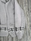 Vintage Curling Sweater Horse Racing Derby Hand Knit Wool Cowichan Cardigan
