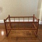 Antique 1925 Wooden Baby Doll Cradle With Spindle Sides Excellent Condition Rare
