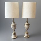 Pair Vintage Stiffel Empire Neoclassical Style Urn Brass Table Lamps