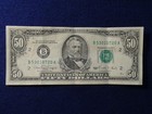 1990  b   50 Fifty Dollar Bill Federal Reserve Note New York Currency Error Note