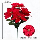 3 Pack Artificial Poinsettia Bushes     11 5  Faux Red Poinsettia Bouquets With   