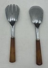 Vintage Art Deco Butterscotch Bakelite Handle Salad Spoon And Fork Serving Set