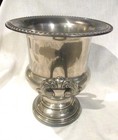 Vtg  Leanard Silverplate 10 In  Champagne Wine Cooler Bucket Engraved Trophy