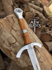 Hand Forged Carbon Steel Viking Sword Sharp Medieval Battle Ready With Sheath