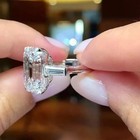 5 ct Emerald Cut Lab Created Diamond Women Engagement Ring 14k White Gold Plated