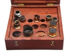 Lot Of Antique 9 Brass Magnifiers For  Bausch   Lome Microscope   Telescope  Box