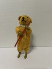 Very Rare Antique Tin Wind-up Automaton Hiking Mohair Teddy Bear Toy   Orig Box