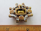 Magnificent  Czech Vintage Glass Rhinestone Button   Ruby Red    Crystal