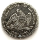 1858 25c Seated Liberty Silver Quarter Love Token  Engraved  ae  Holed