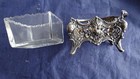 Rare Antique Art Nouveau Silver With Cut Crystal Insert Candy Dish 