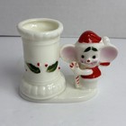 Vtg Lenox Porcelain Christmas Candle Holder Made Taiwan Holiday Decor W candle