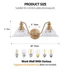 Vanity 2 Light 20   Elegant Gold For Vintage Bathroom Mirror Wall Lamp Fixture